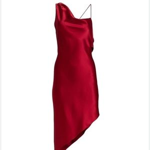 Red Alice and Olivia midi asymmetrical dress